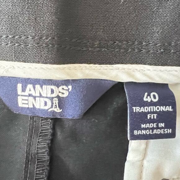 Lands End Chino pant mens 40x31Traditional Fit cotton/poly blend flat front Blue - Picture 6 of 6